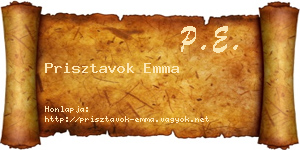 Prisztavok Emma névjegykártya